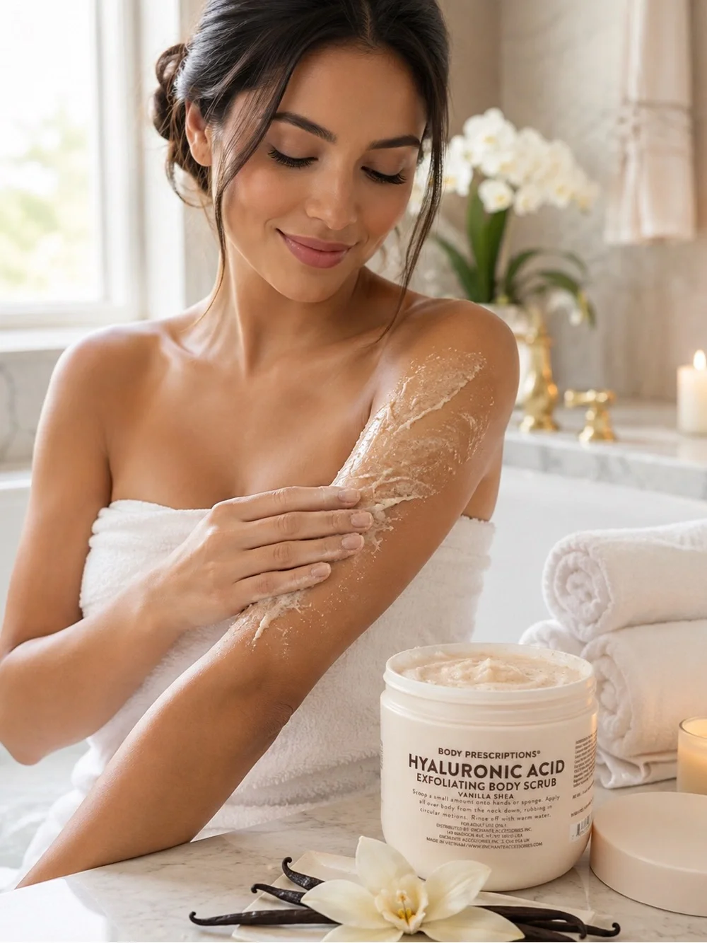 Hyaluronic Acid Exfoliating Body Scrub - Cream (Vanilla Shea)